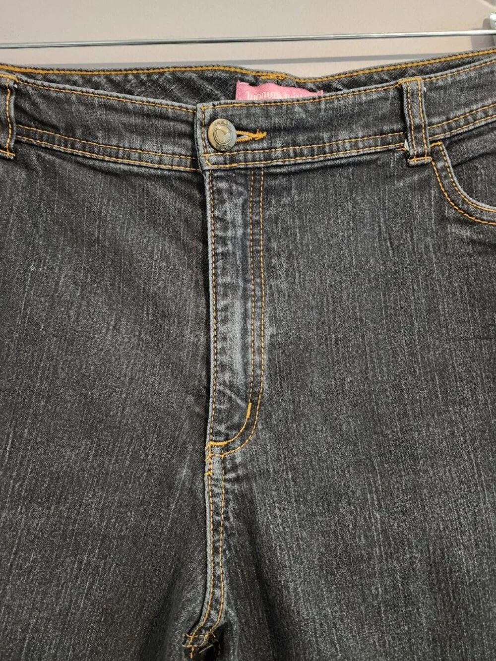 2/$30 Woman Within Modern Fit Dark Wash Blue Jean Shorts Size 14W - Picture 3 of 9